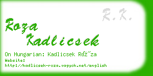 roza kadlicsek business card